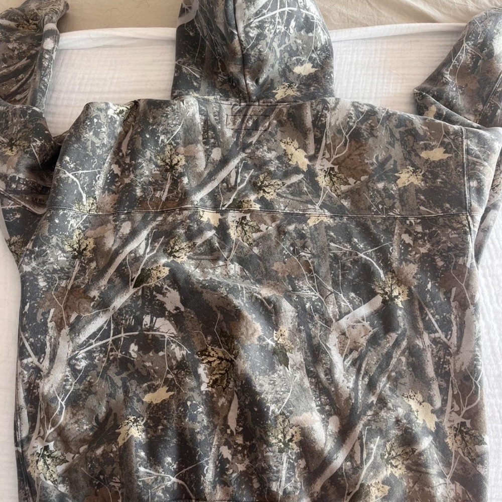 Abercrombie & Fitch Gray Hoodie with Brown and Green Leaf Print - Picture 3 of 4